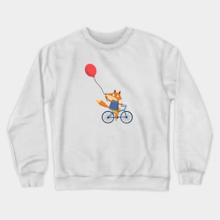 wolf on bike Crewneck Sweatshirt